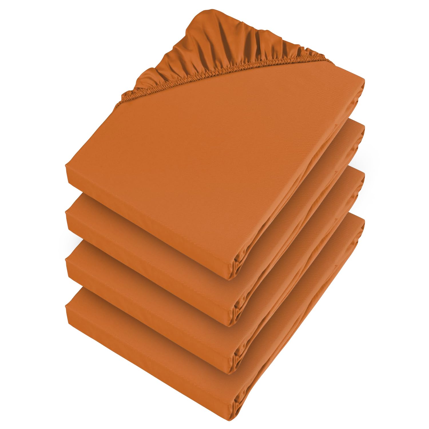 Aspire Homeware King Size Fitted Sheets 4 Pack 25 Cm Deep Pocket Rust Bed Sheets - Soft & Breathable Fitted Bedsheet Brushed Microfiber Shrinkage and Fade Resistant Bottom Sheet — image 1