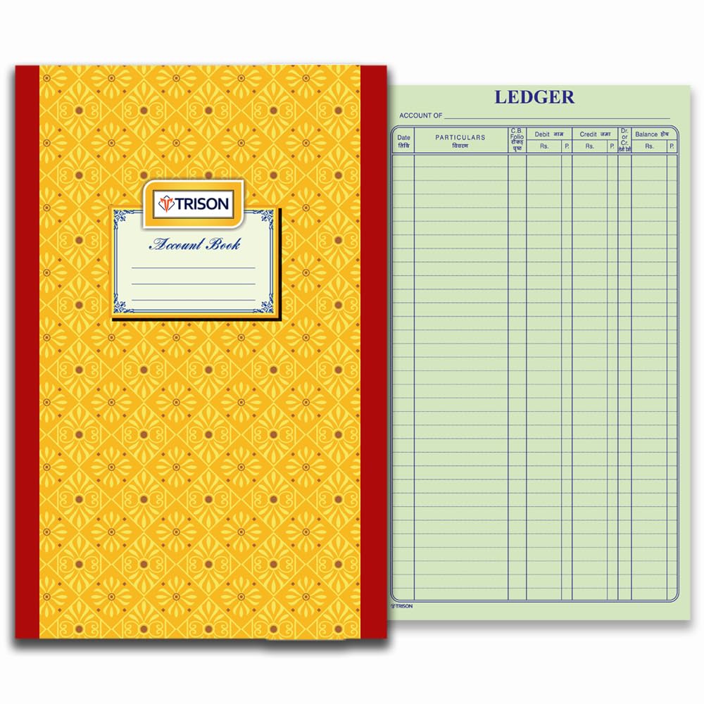 Trison Registro contabile | 250 pagine (comprese le pagine indice) | 19 x 31 cm | rilegato | Quire 4 | Confezione da 1