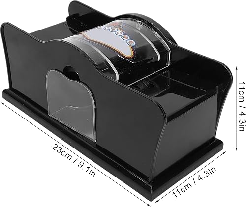 Miniatura 6 de Barajador manual de cartas de 1-2 barajas para blackjack, póker, silencioso, manivela, equipo de casino máquina barajadora de cartas para jugar a