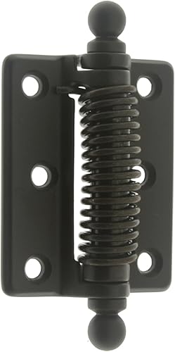 idh by St. Simons 80360-10B Bisagra de puerta de resorte de latón macizo genuino de calidad profesional con remates de bola, bronce aceitado, par