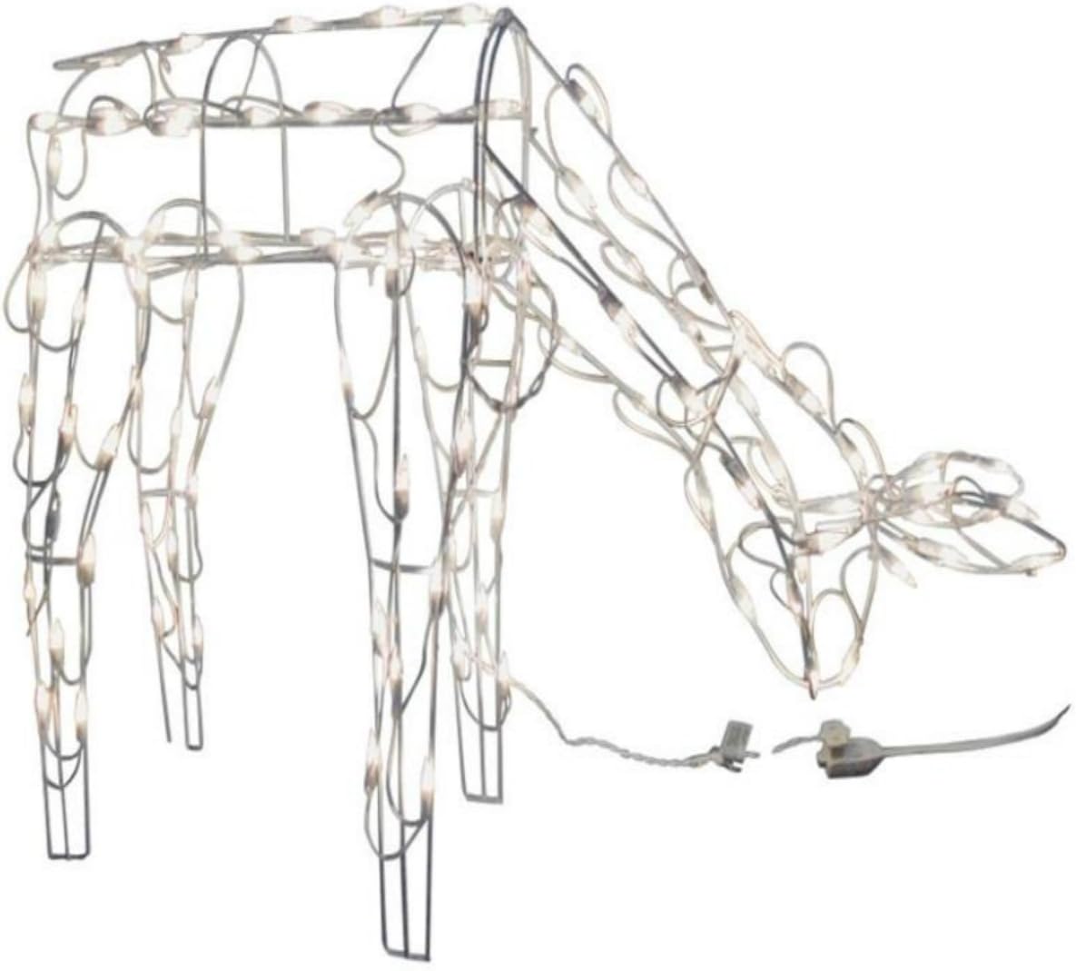 Santas Forest 13487 48Inch Pre Lit Wire Frame Feeding Doe Deer