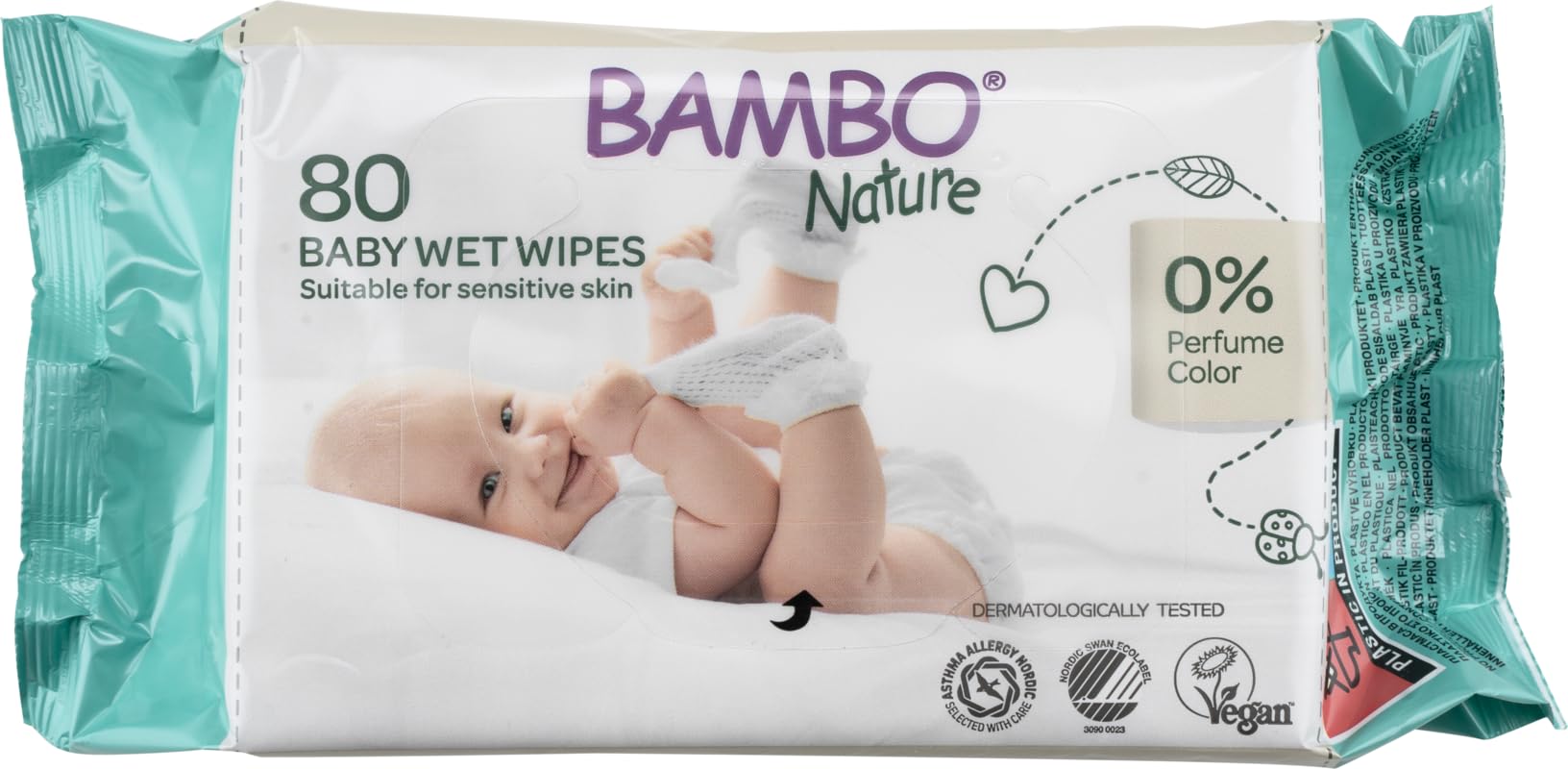 Wet Wipes, Newborn Essentials, Eco-Labelled Baby Wipes, Gentle & Soft Wipes, Moisturising & Skin-Friendly Wet Wipes For On The Go, Sustainable Baby Essentials For Newborn - 80 Wipes