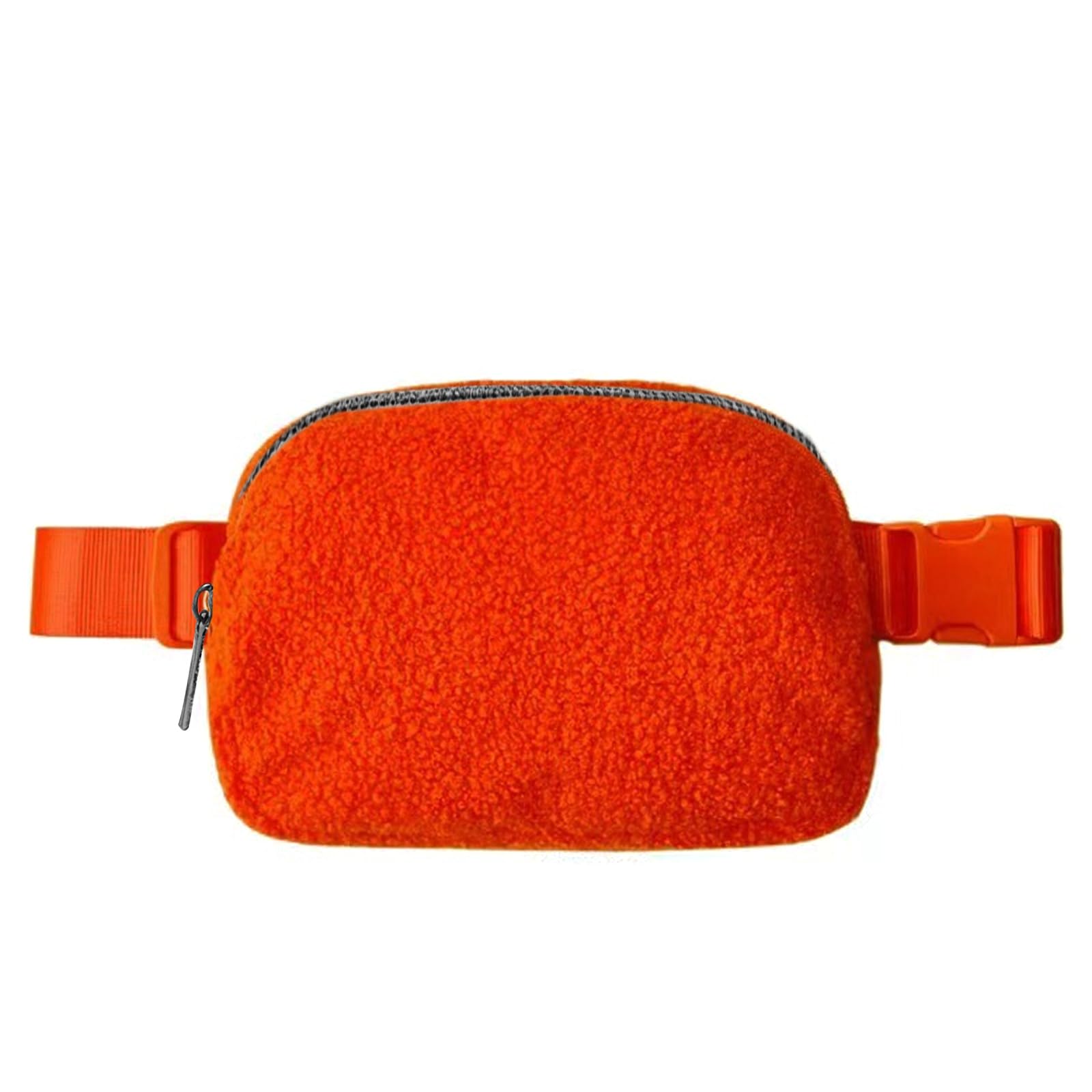 Bumbags for Women Men Women Ladies, Waterproof Fashion Bum Bag, Multi Pockets, Crossbody Bag Lightweight for Travel Sport Running (Teddy Fur-Orange) — image 1