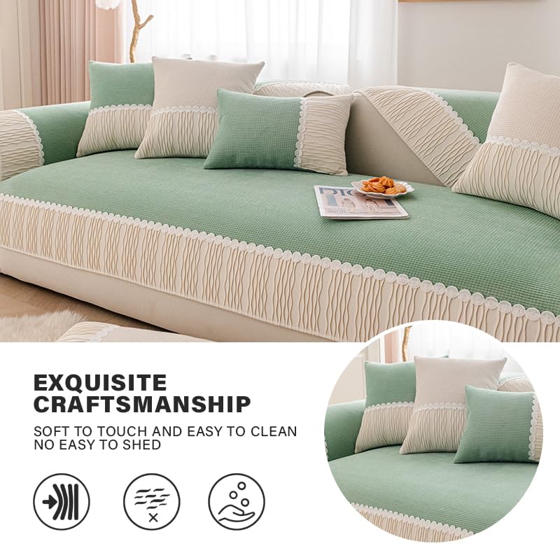 Housse canapé patchwork velours côtelé gris protection antidérapante - 5