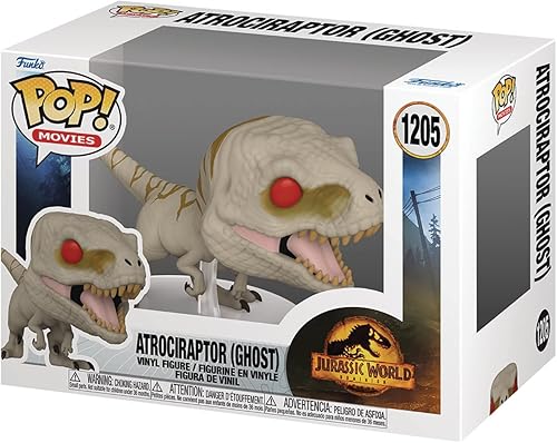 Miniatura 3 de POP Jurassic World Dominion - Figura de vinilo Funko de Atrociraptor (Ghost) (paquete con funda protectora de caja compatible), multicolor, 3.75