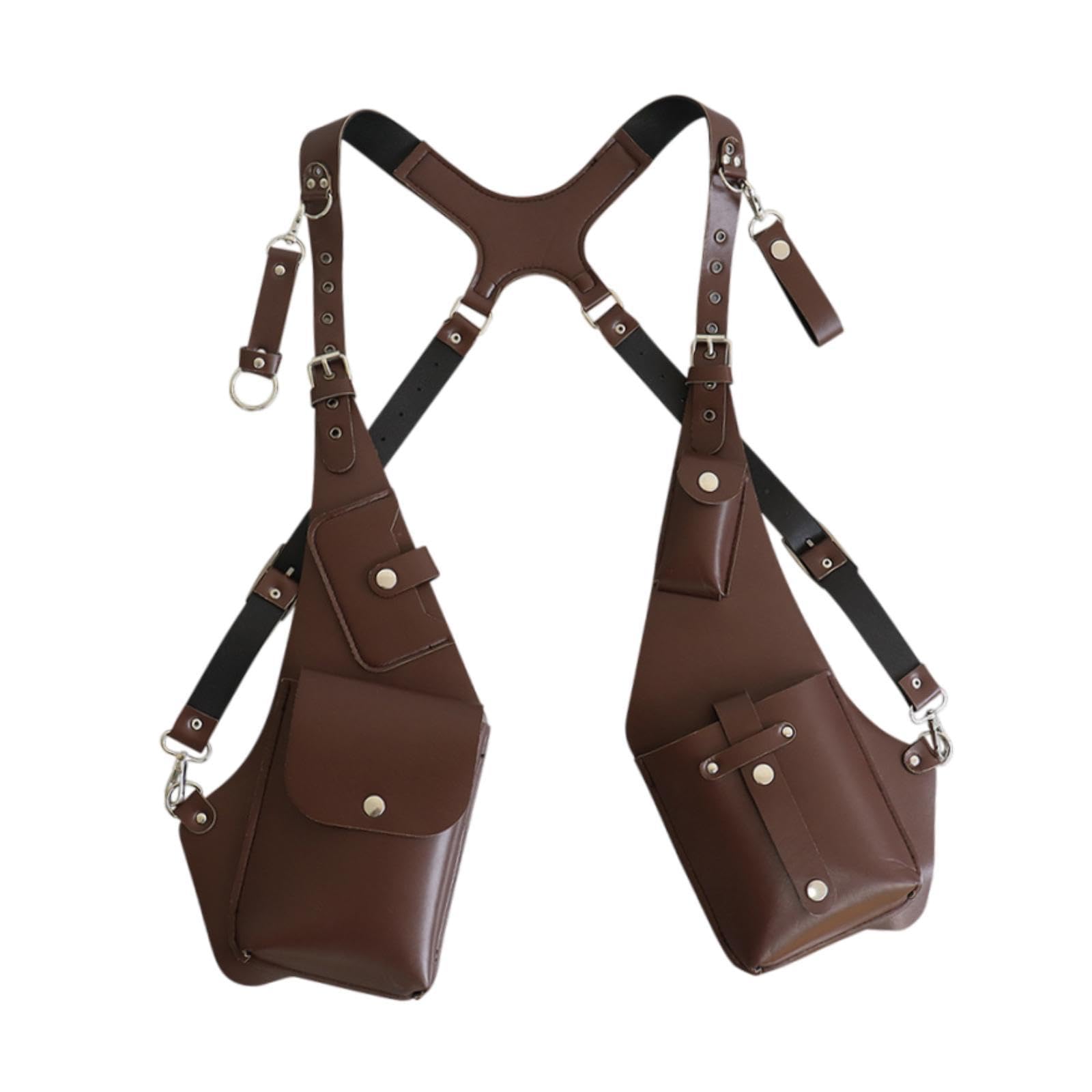 Medieval Leder Fanny Pack Gürteltasche für Männer, Outdoor Holster Pouch Taschen Handytasche Unterarm Umhängetasche Crossbody Geldgürtel Nordic Retro für Reisen Camping Wandern, Style b