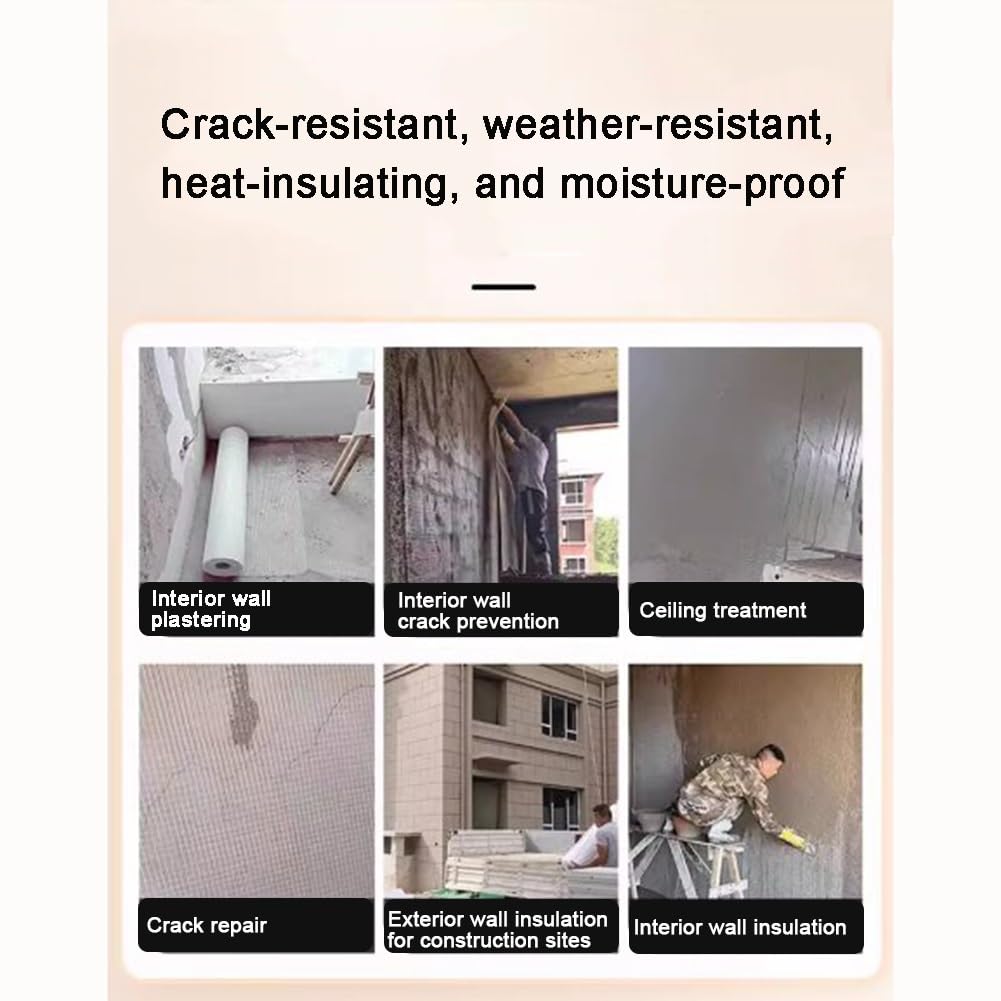 Rollos De Malla Fibra Vidrio, Reforzada Con Resistente A Los Álcalis, Adecuada Para Reparar Y Decorar Grietas Juntas En Paredes Interiores Exteriores(35m-100g)