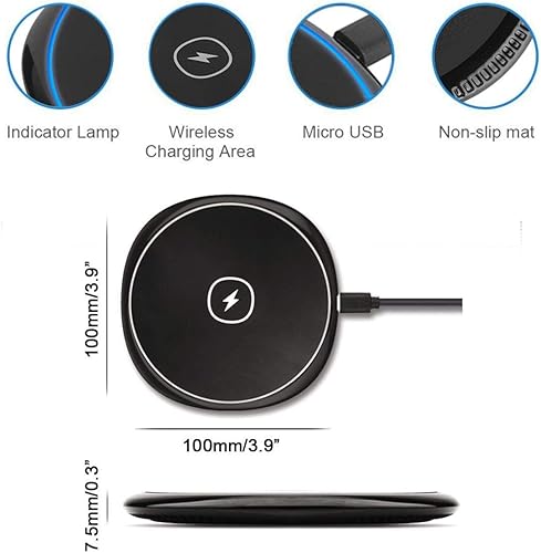 Miniatura 5 de Cargador inalámbrico compatible con BLU G9 Pro - Almohadilla de carga rápida de 7.5 W y 10 W Slim para modelo de teléfono G9 Pro