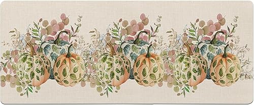 Tapete de baño antideslizante con hojas y calabazas, de secado rápido y absorbente, de tierra de diatomeas, para fregadero de cocina, lavable, para