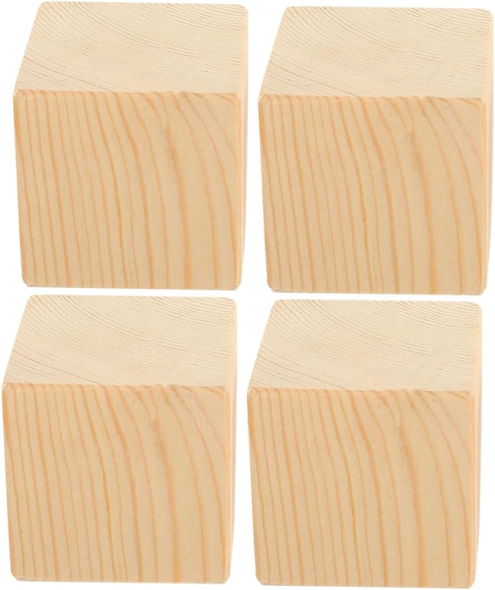 4Pcs Wood Furniture Risers Height Boost for Couch Bed Chair and Table Legs Durable Solid Wood Pads for Enhanced Stability and Floor Protection Easy to Install