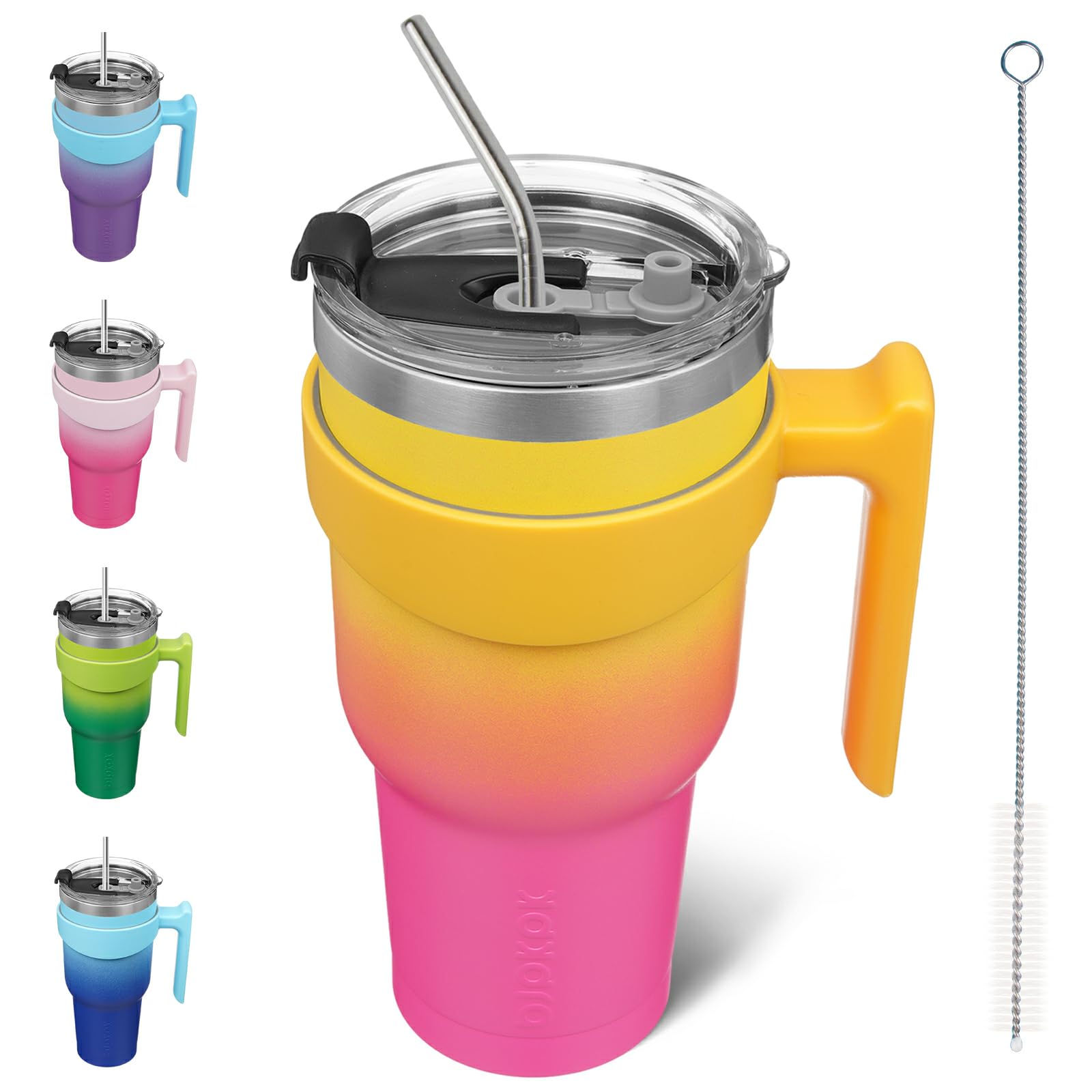 BJPKPK Oasis 10oz Stainless Steel Insulated Drinking Cup with Handle and Straw for Water or Iced Coffee