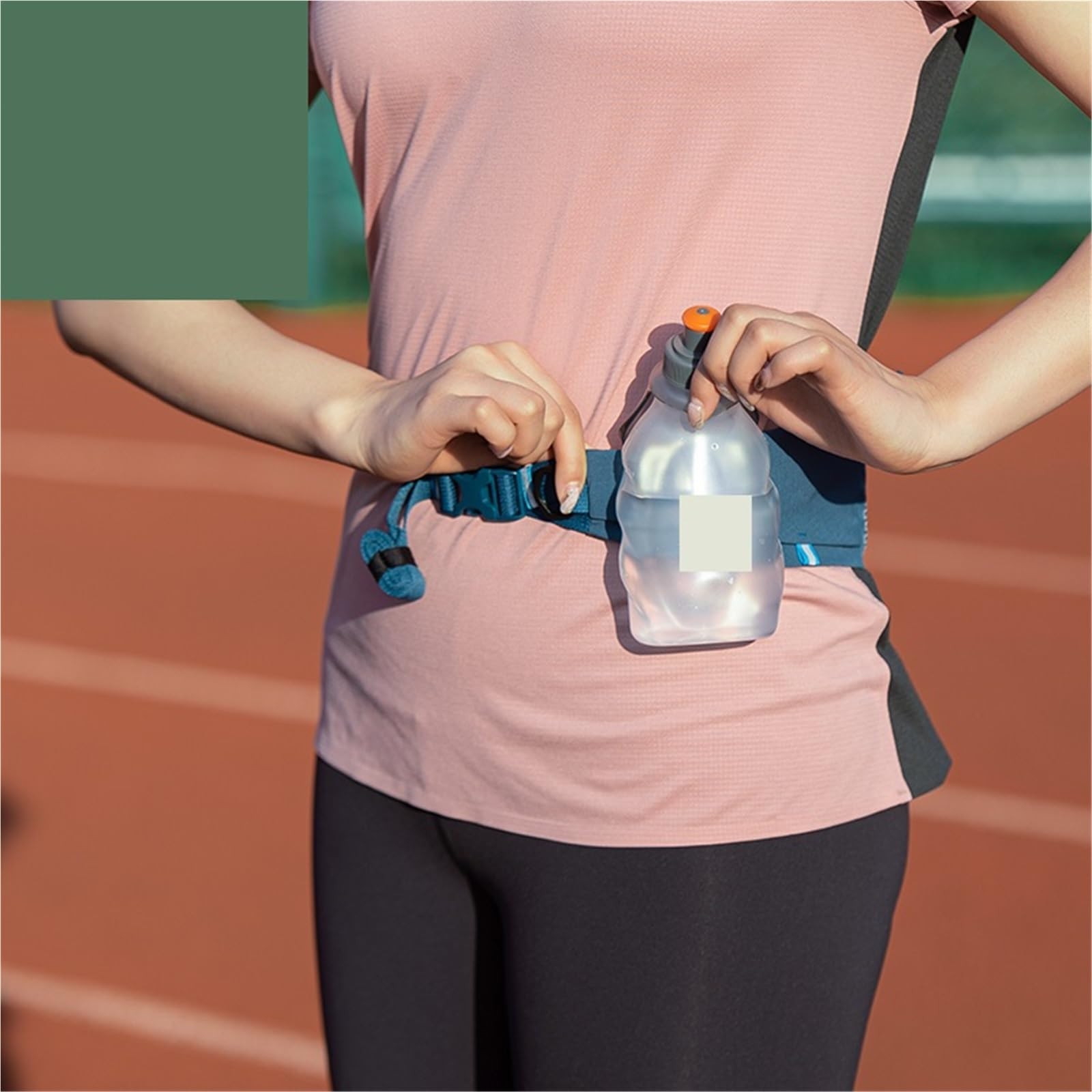 Riñonera for Correr cómoda al Aire Libre cinturón de hidratación riñonera Bolsillos Deportivos for Fitness Gimnasio Senderismo para Trotar(Pink with Kettle)