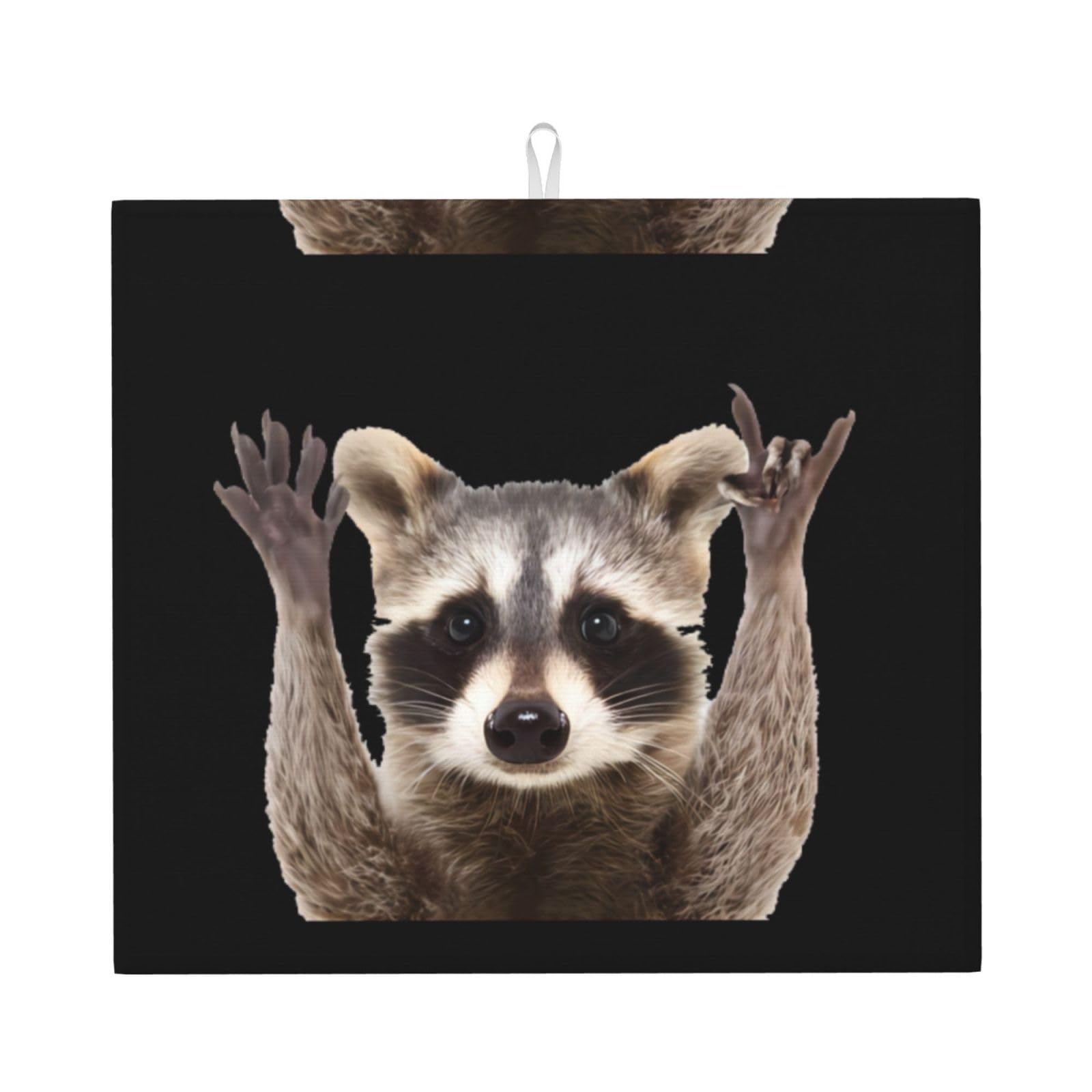 YYHHAOFA Racoons Prints Kitchen Drying Mat – Absorbent Dish Throw for Countertops, Quick-Dry Non-Slip Layer with Stylish Prints, for New Homes