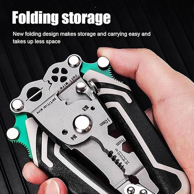 Image of OG All in 1 Multifunction Stainless Steel Wire Stripper /Wire Crimping Tool, Wire Cutter, Wire Crimper, Cable Stripper, Wiring Tools and Multi-Function Hand Tool, Green