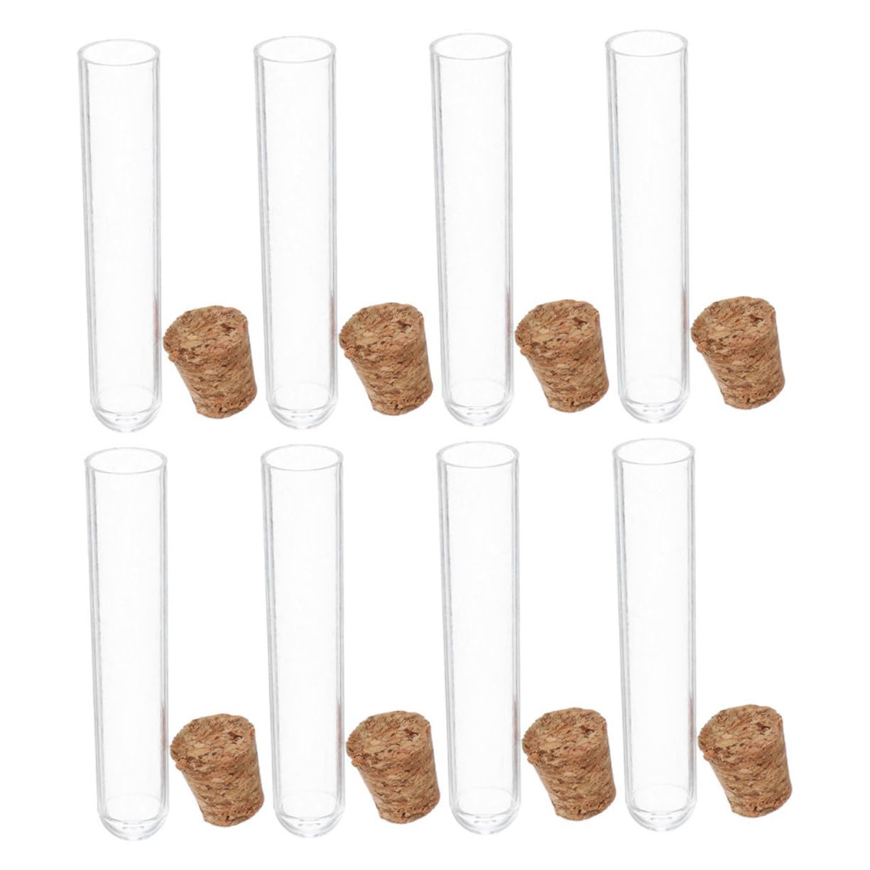KICHOUSE Plastic Test Tube Set Storage Vials Gumball Candy Container Plastic Sample Tubes