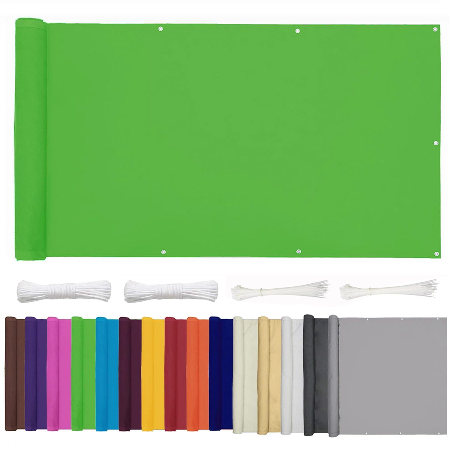 ZHhan Balcony Privacy Screen for Backyard Deck Patio Balcony Fence Porch Sun Shade PVC UV Protection Sun Wind 8 Days Delivered 15 Colors 352 Sizes 420D Green — image 1