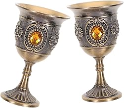 2 Peças De Taça De Metal Conjunto De Taça Taça Europeia Taça Retrô Taça Delicada Taça De Aço Inoxidável Copo De Vinho Branco Leve Copo De Vinho Delicado De Luxo