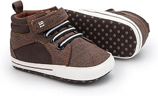 Stylish PU Leather High Top Sneakers: Anti-Slip Prewalker Moccasins for Toddlers