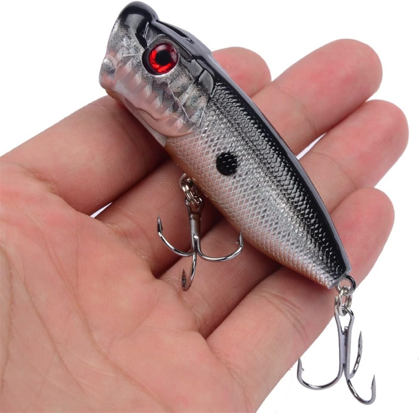 10Pcs 7cm 12g Popper Fishing Lures Floating Minnow Hard Artificial Bait Lifelike Bionic Swimbaits Wobblers Crankbait Bass Pike Pesca Carp Fishing Tackle