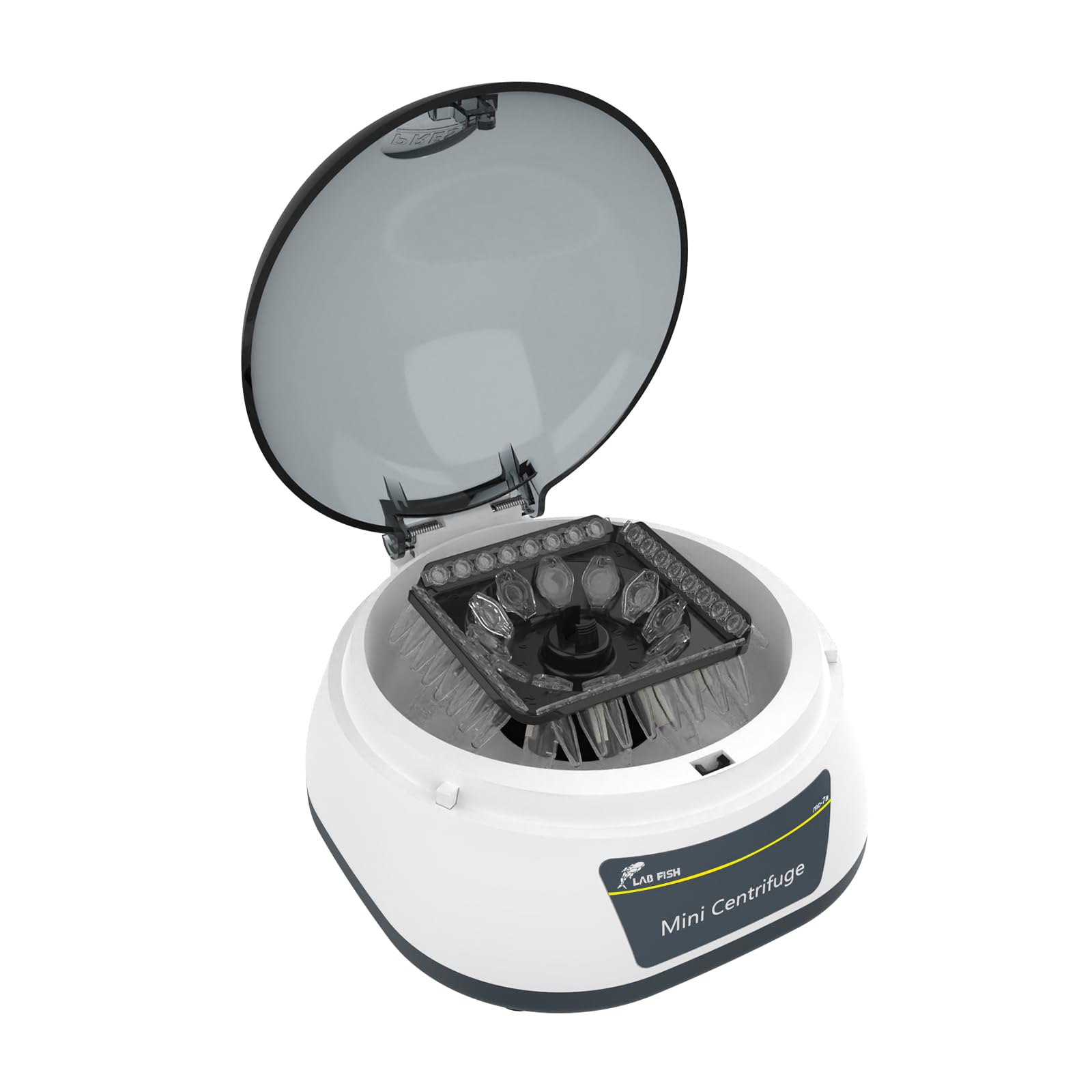 LABFISH Mini-Zentrifuge 7000 RPM,3286 x g RCF,Labor Tisch-Mikrozentrifuge mit 3-in1 Rotor für 12 wissenschaftliche Zentrifugenröhrchen mit 0,2/0,5/1,5/2ml Fassungsvermögen und 32×0,2ml PCR-Streifen