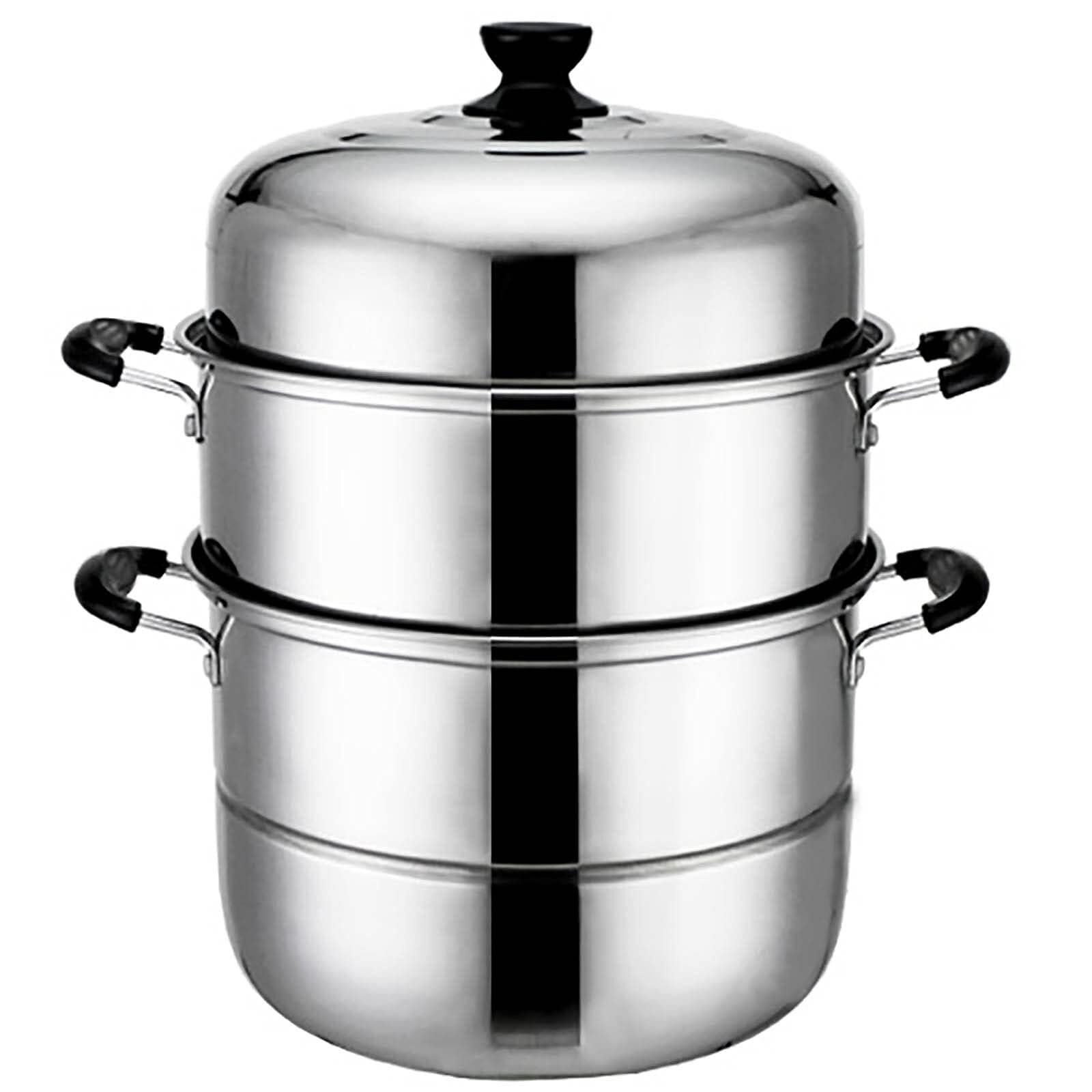 GTHTUHFD Extra-Thick 400 Series Stainless Steel Steamer Pot With Heightened Arched Lid, For Boiling & Steaming,28Cm,28Cm (Size_Name 30Cm),size_name-30cm
