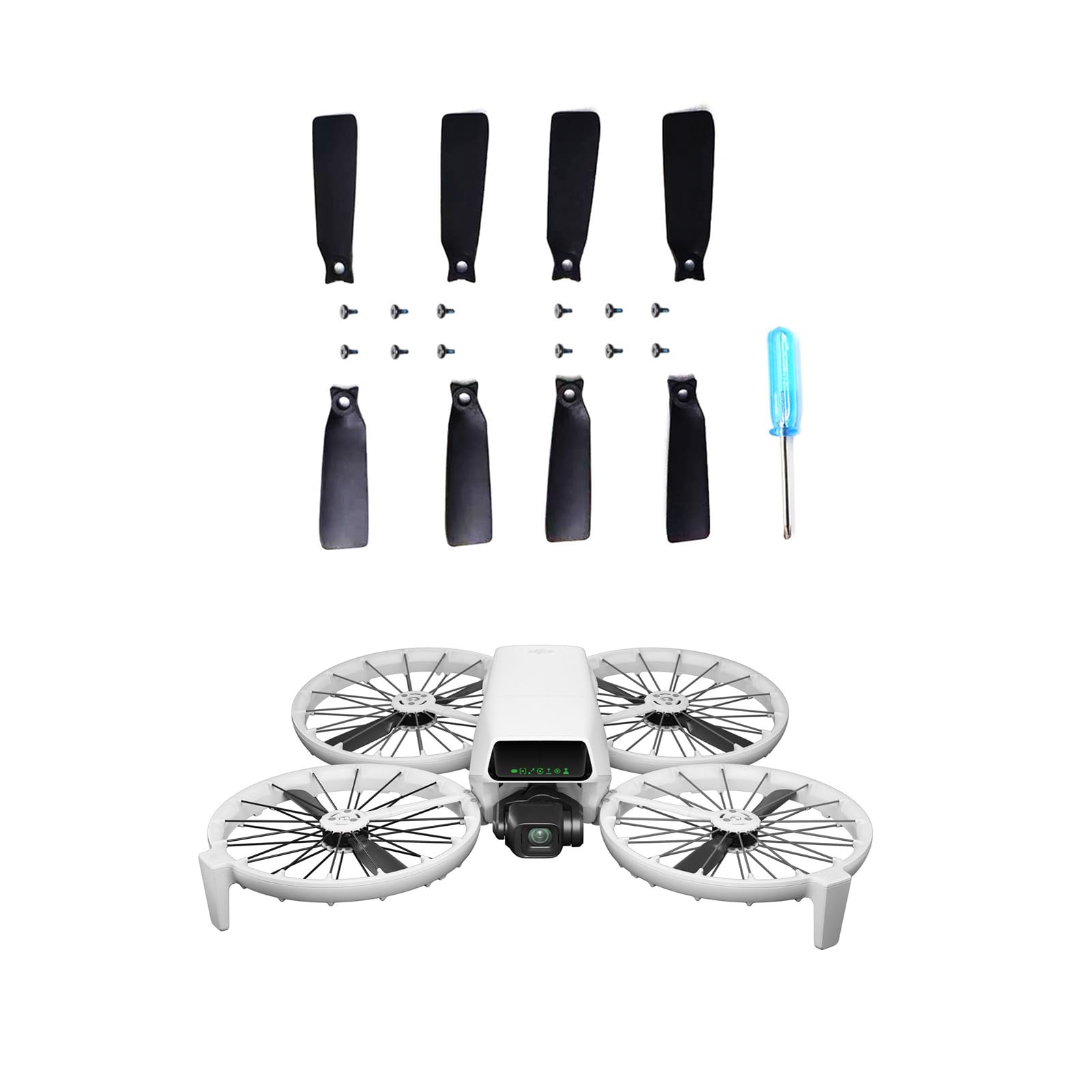 4 Pairs Flip Propellers, Flip Compatibility, Drone Propellers, Accessories with Screws, Replacement for Flip Drones, Quiet, Quick Change, with Screwdriver