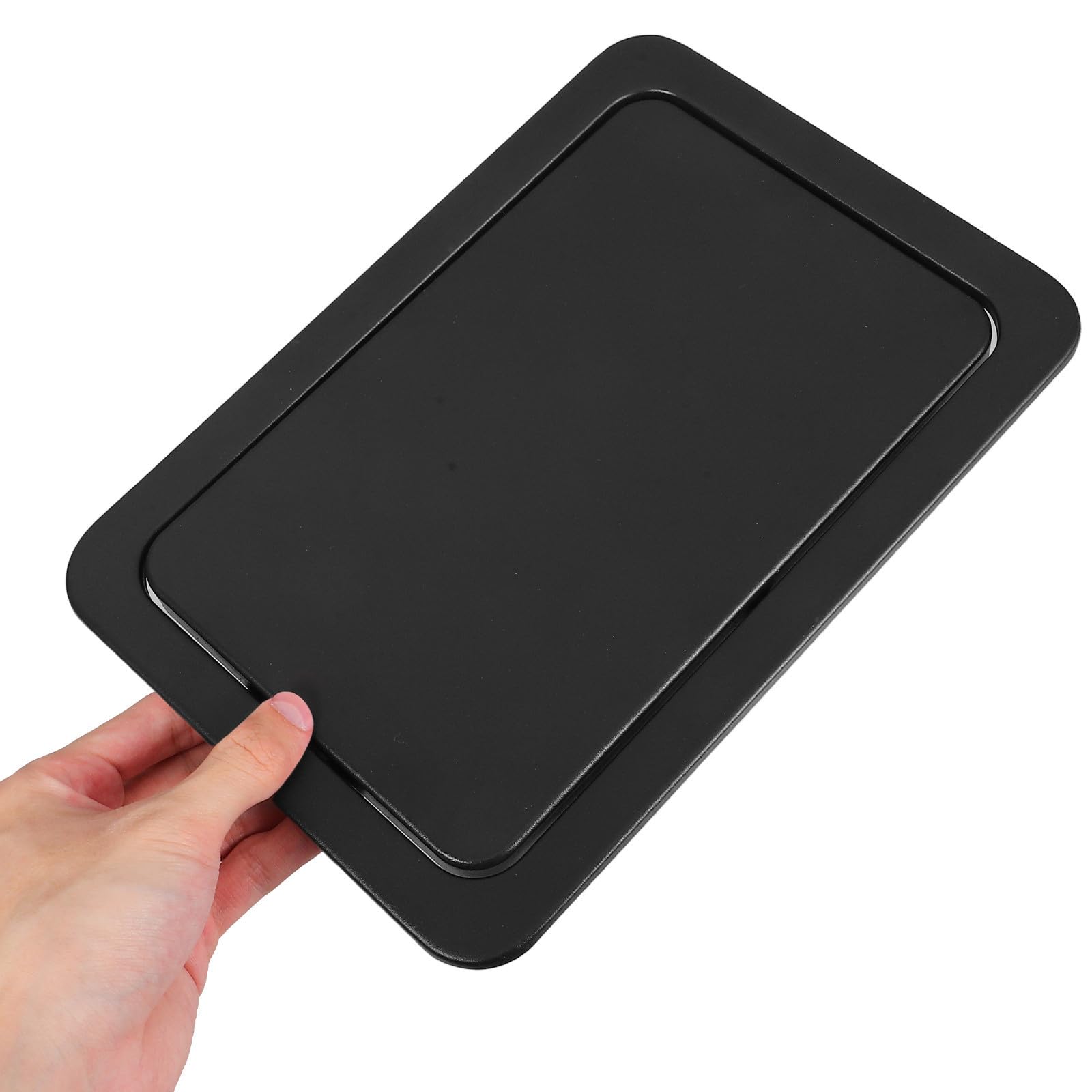 Tapa Empotrada para Cubo de Basura, Acero Inoxidable Negro, Abatible