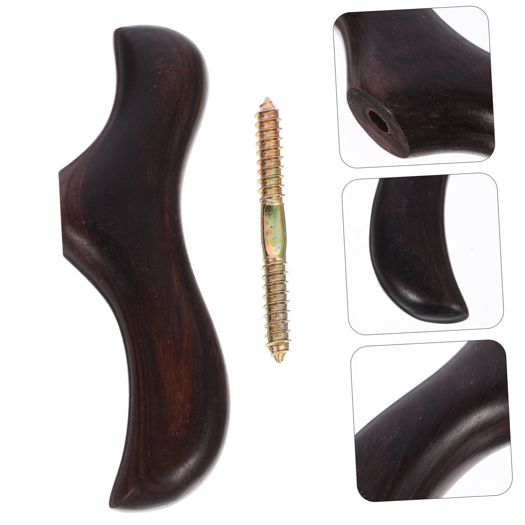 NOLITOY Crutch Head Handle for Ski Cane Handle Grip Replacement Skiing Tool Trekking Pole Handle Trekking Pole Spherical Handle Universal Pole Handle Grip Wood Ski Equipment