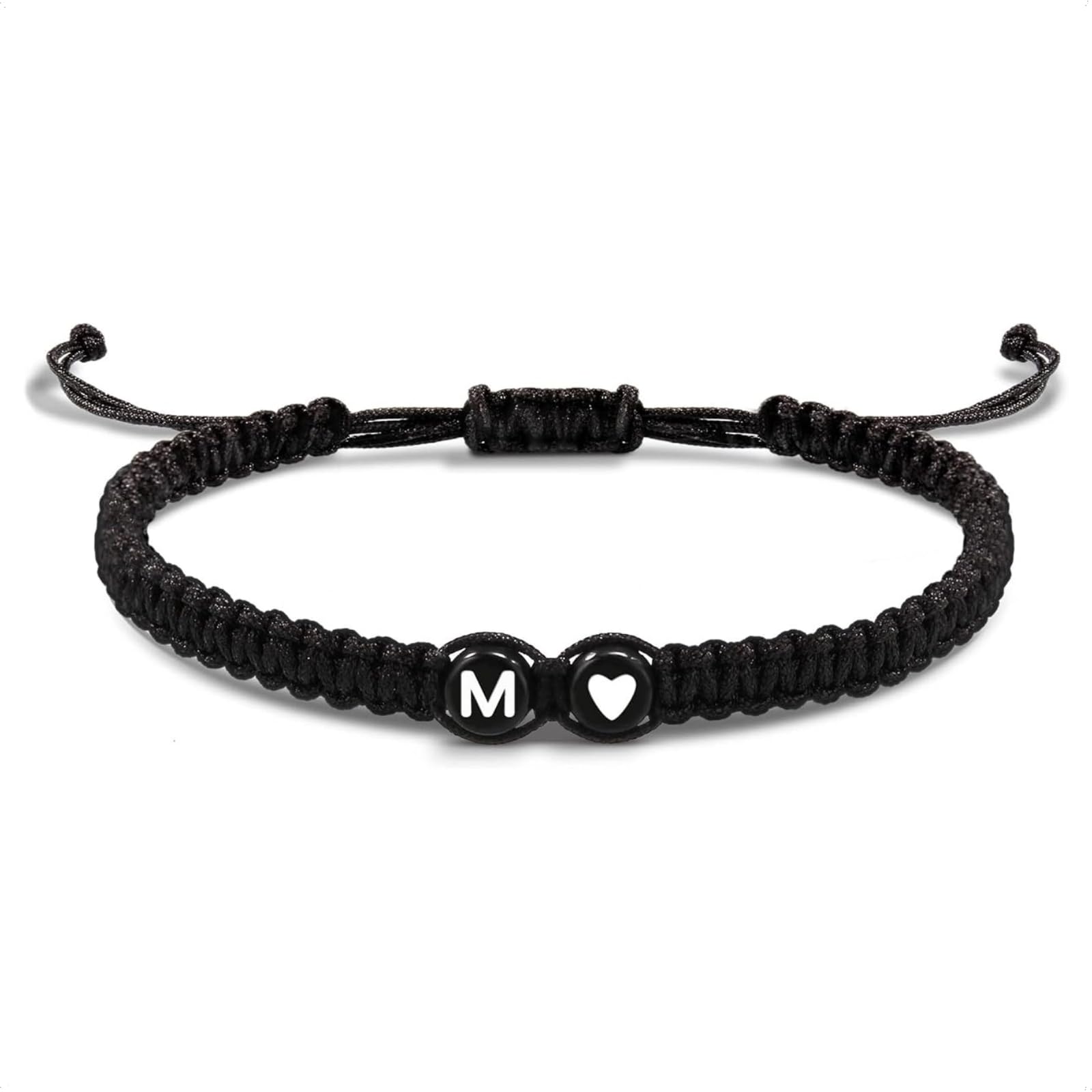 Bracelet avec Lettre et cœur pour amis et couples - Initial A-Z nom - Bracelet-d'amitié tressé pour femmes, hommes et enfants