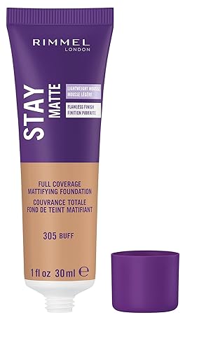 Miniatura 3 de Rimmel Stay Matte Foundation - Base en polvo suave acabado mate para un look natural impecable 1 onza fundación Total 1 Beige