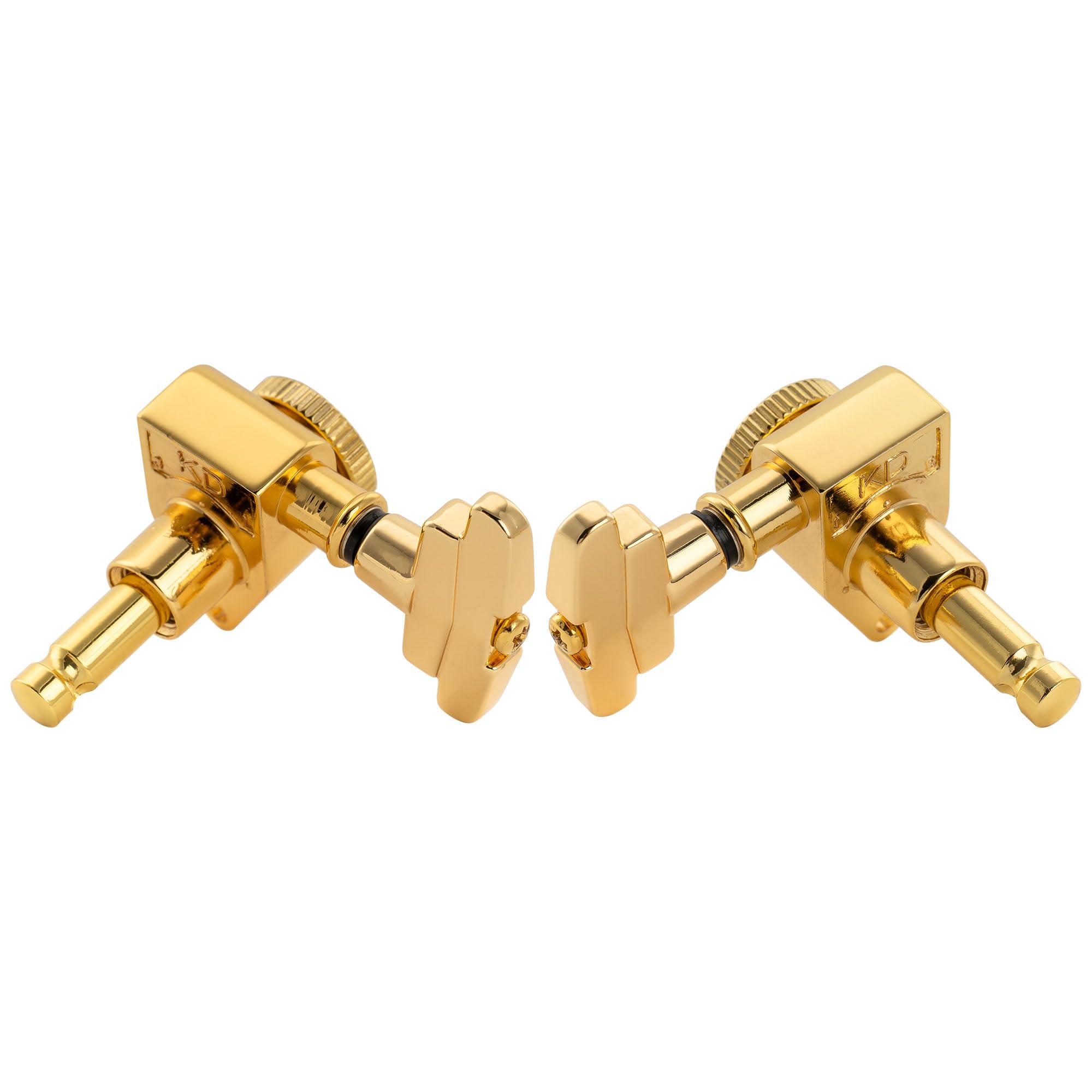 Musiclily Pro R18K 3R3L Clavijas de Afinación Bloqueo 18:1 Ratio Clavijeros Bloqueantes con Botón GR para Guitarra Eléctrica Acústica, Dorado