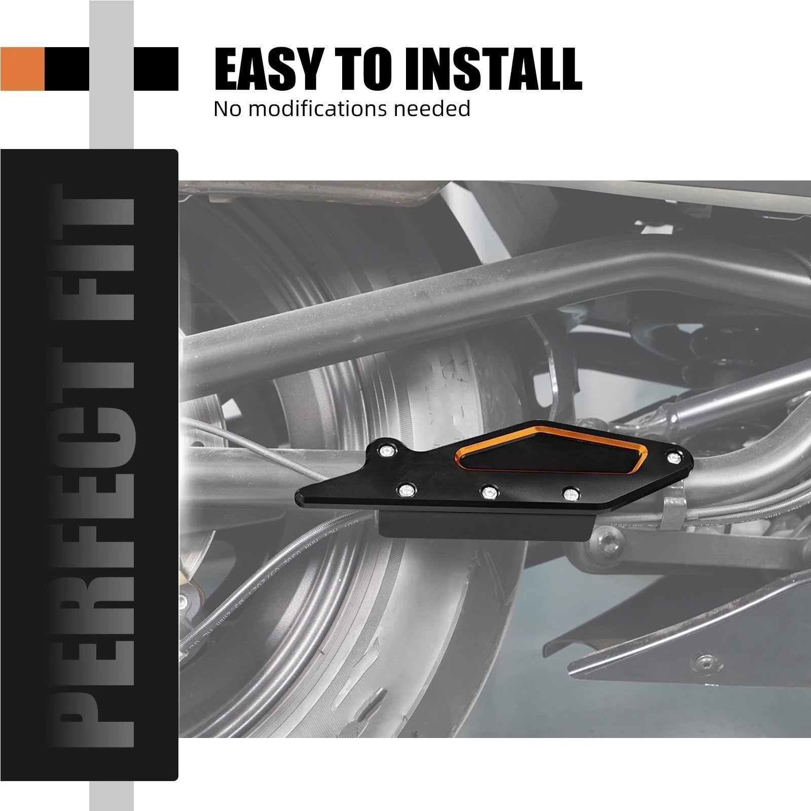 Osłona Wahacza Osłona wahacza motocyklowego pasuje do Harley Sportster S RH1250S 2021 2022 2023 2024 osłona tylnego wahacza(Black Orange)