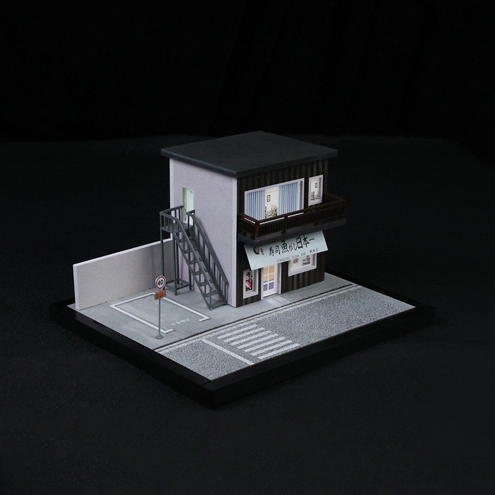 1/64 Modellauto Vitrine Straßenladen Diorama Dekoration Mikrolandschaft Dekor