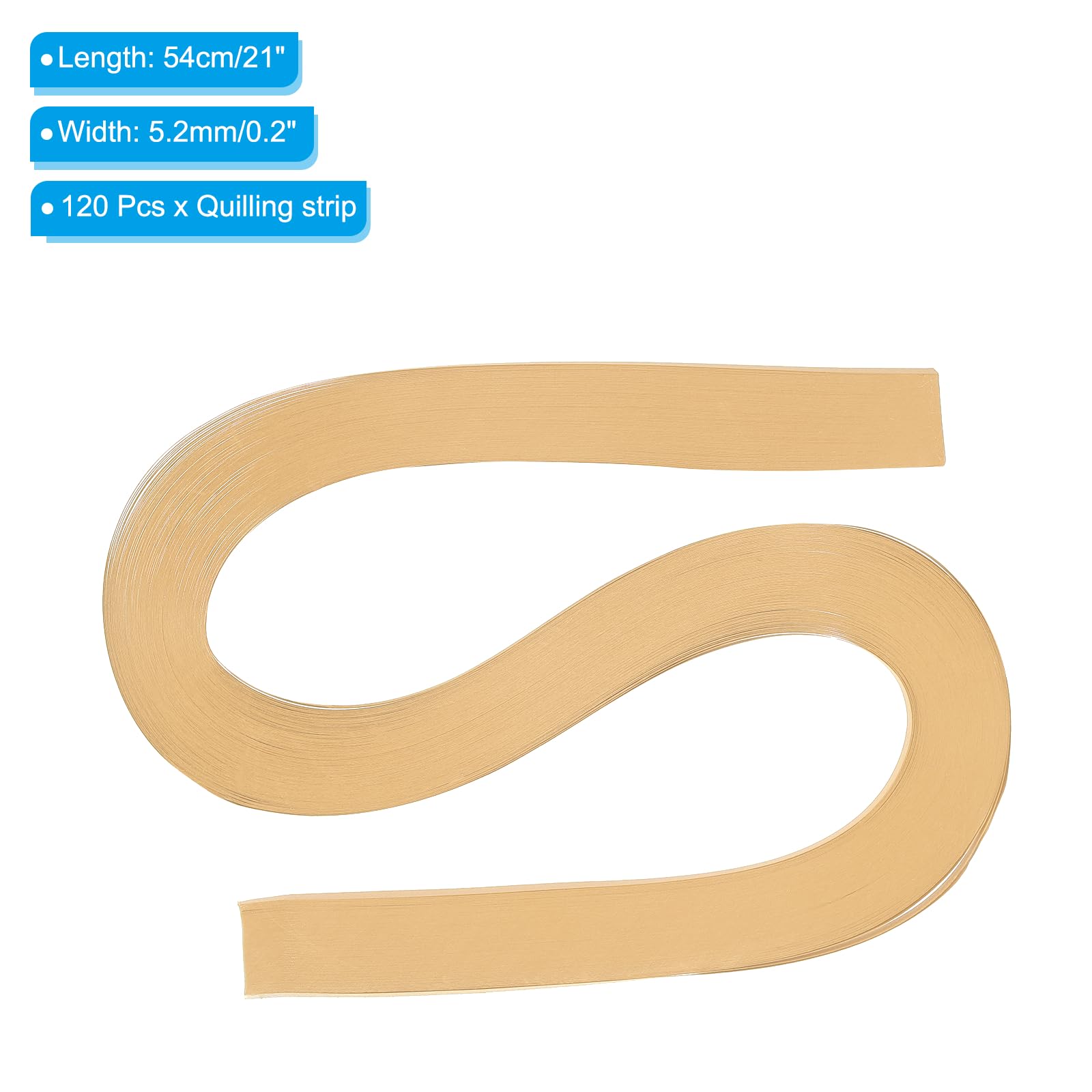 PATIKIL 120pcs Quilling Strips Paper 3/16"(5.2mm) 21"(54cm) Origami Paper Quilling Strip for Art DIY Hand Craft Christmas Apricot - Image 2