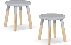 Nico & Yeye Peewee Kids Chair, Maple Wood with Gray Accent, Custom Made to Order (Set of Two)