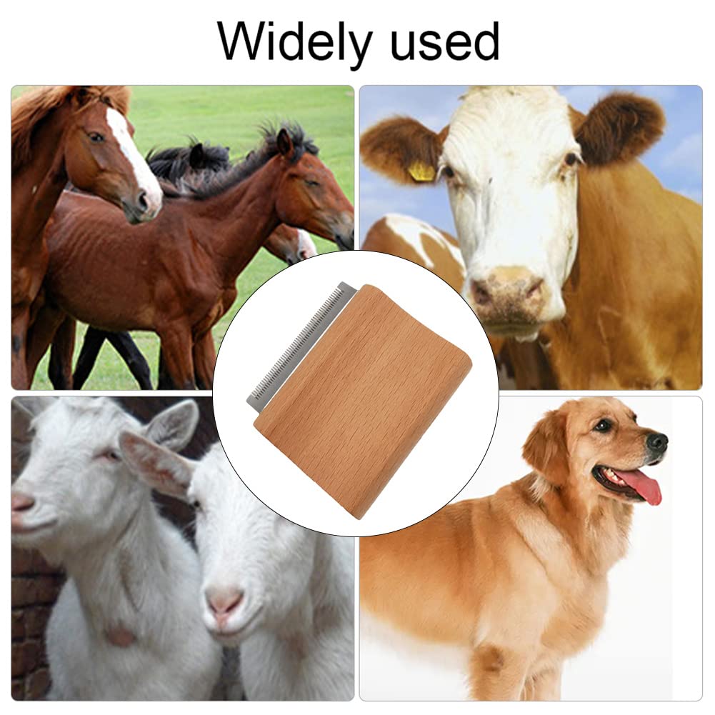 Brosse de nettoyage et de massage pour cheval – Peigne racine, idéal pour nettoyer la saleté, convient pour chevaux, chats, chiens, 11 cm (bois)