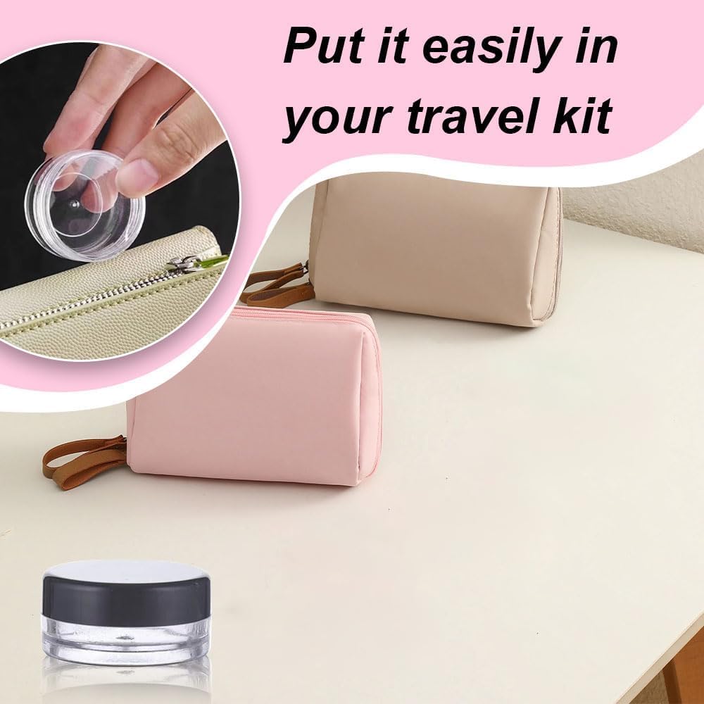 Aeuezxx Contenitori Vuoti Trasparenti, 10 Pcs Contenitori per Crema 10 Pcs Mini Spatola, Contenitori per Cosmetici, Contenitori per Campioni da Viaggio, Spatola per Trucco, Maschera Spatola