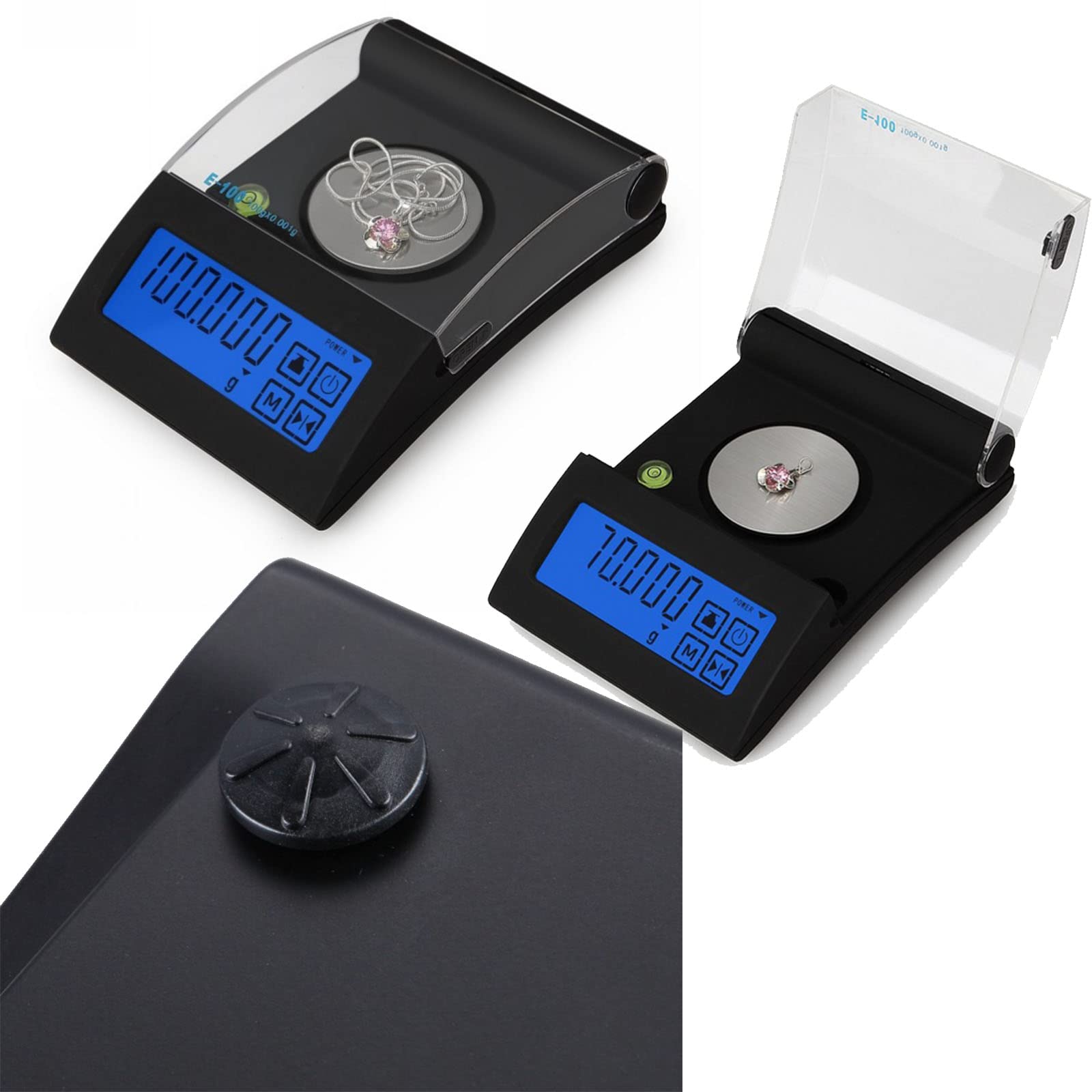 Balanzas analíticas de precisión de 0,001 g, balanza Digital para joyería, balanza electrónica para Oro o Polvo, calibrada, con Parabrisas de Vidrio, 100 g x 0,001 g.