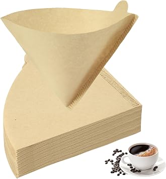 HOTUT 100 Pcs Coffee Filter Papers, Disposable Unbleached Cone Filter Papers Size 01, for Coffee Dripper & Pour Over Coffee Maker, 1-2 Cups, Natural Color
