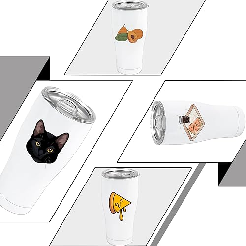 Miniatura 4 de Paquete de 4 vasos de sublimación en blanco de 30 onzas de acero inoxidable con tapa, vaso aislado al vacío, tazas de café de doble pared