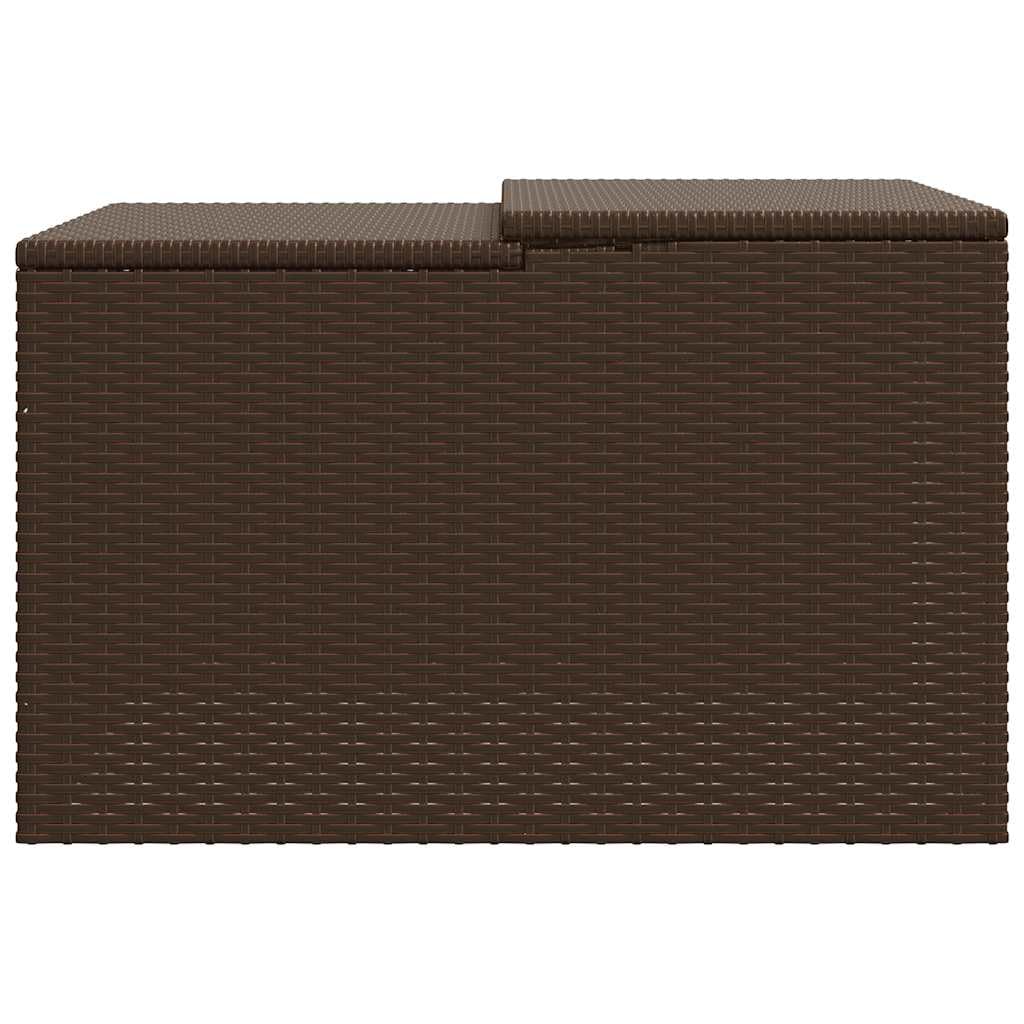 Garaje para robot cortacésped marrón de poliratán con marco de acero recubierto de polvo, 86 x 90 x 52/57 cm, funda protectora impermeable para robot cortacésped, protección UV, impermeable