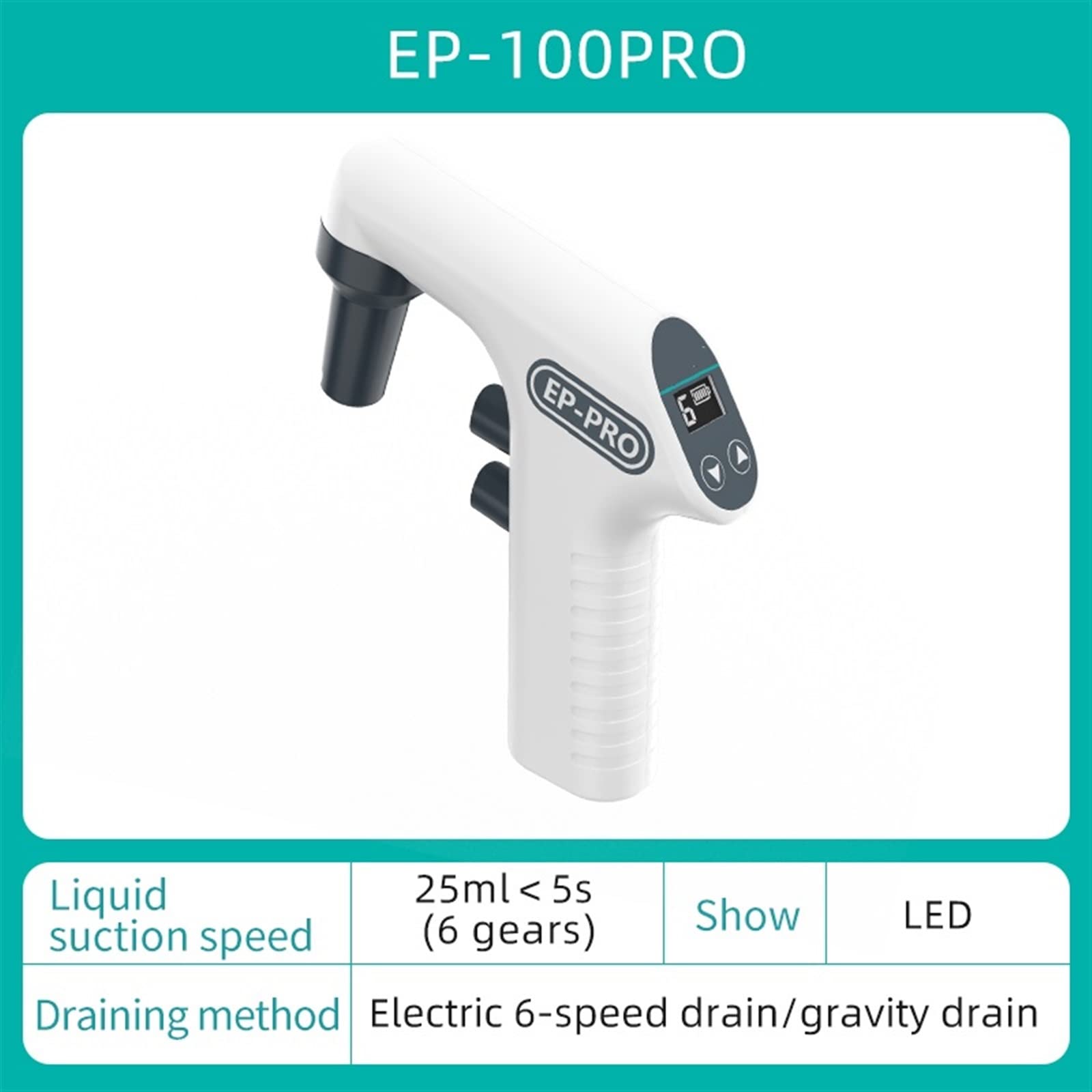 Controlador de pipeta eléctrica Pipeta automática de gran volumen Equipo de laboratorio Bomba de pipeta electrónica