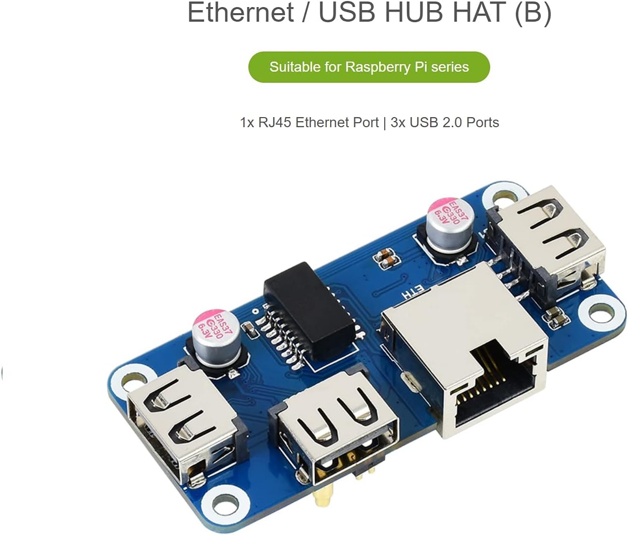 Ethernet/USB HUB HAT B for Raspberry Pi 4 B/3 B+/3 A+/2 B/Zero/Zero W/Zero WH Expansion Board - Image 4