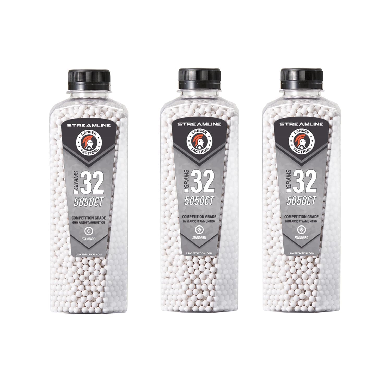 Lancer Tactical New Polished Airsoft BBS-Competition Grade, Made in Taiwan, 5050 Count (Bottle X3) (0.32g)
