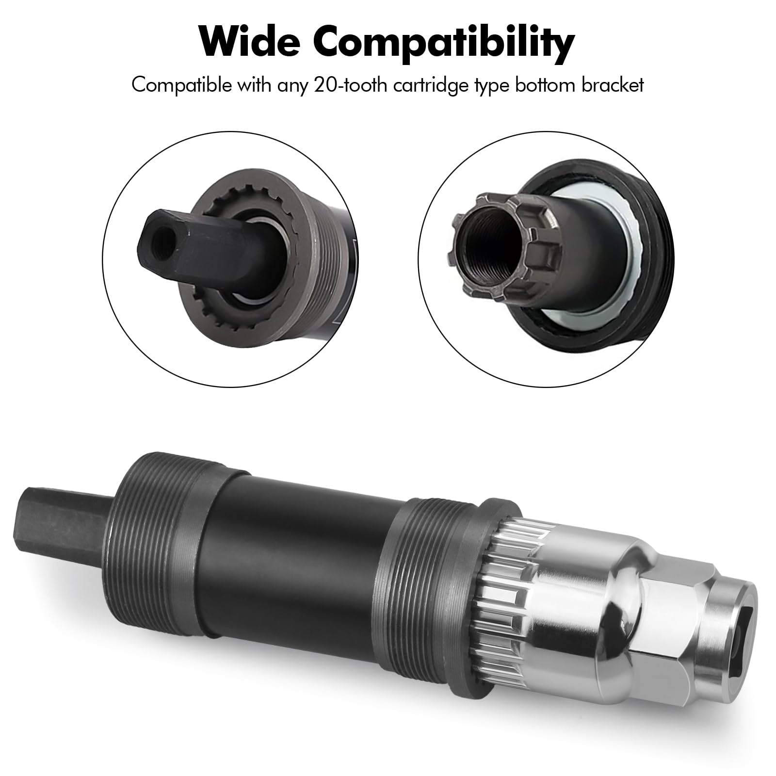 Poeland Chiave Per Movimento Centrale Bici - Strumento Rimozione A 20 Denti Per Cartucce BB, Acciaio Temperato, Compatibile Con Shimano, Truvativ, ISIS