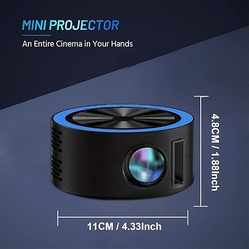 Miniatura 7 de Proyector pequeño portátil HD 1080p para el hogar, película al aire libre, mini proyector de video LED de película casera con interfaz USB y control