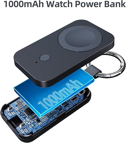 Miniatura 2 de Cargador inalámbrico portátil para iWatch, cargador inalámbrico ANPULES de 1000 mAh, llavero inteligente para iWatch, cargador de reloj portátil