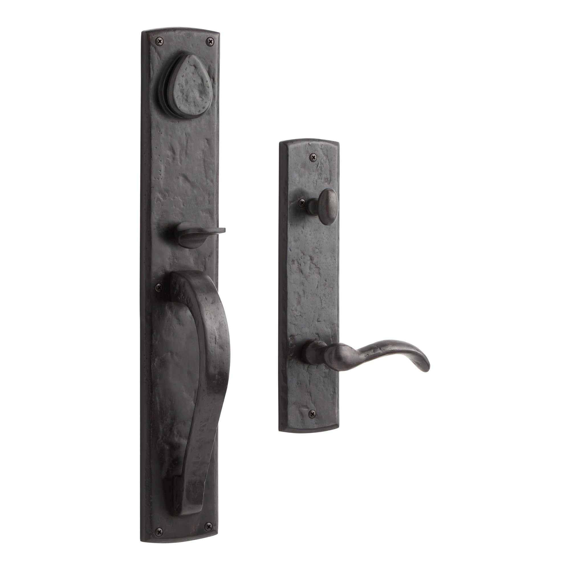 Signature Hardware 287687 Ellis Left Handed Solid Bronze Keyed Entry Door Knob Set with 2-3/8" Backset