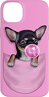 Vista 15 de Black Chihuahua Dog in Pocket with Bubble Gum Case for iPhone 17