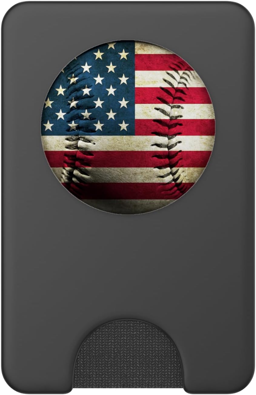 Pop Socket American Flag Baseball Design USA PopSockets PopGrip: Swappable Grip for Phones & Tablets PopSockets PopWallet for MagSafe